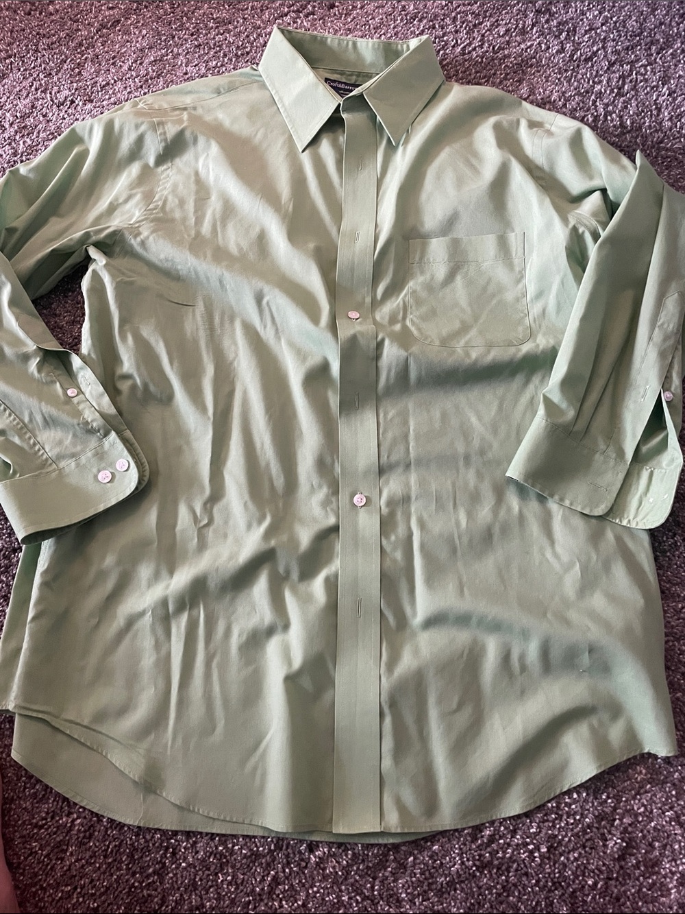 croft & barrow Light Sage Green Men's Button-Up Dress Shirt